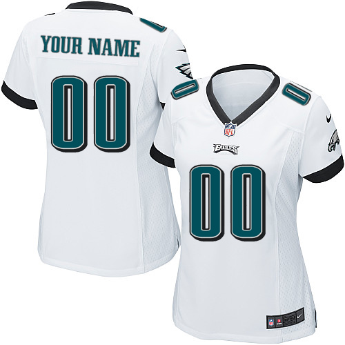 Women's Elite Nike Jersey White Road - Customized NFL Philadelphia Eagles